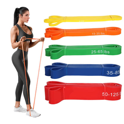 Thick Heavy Resistance Band Set with Door Anchor 8-125 lbs